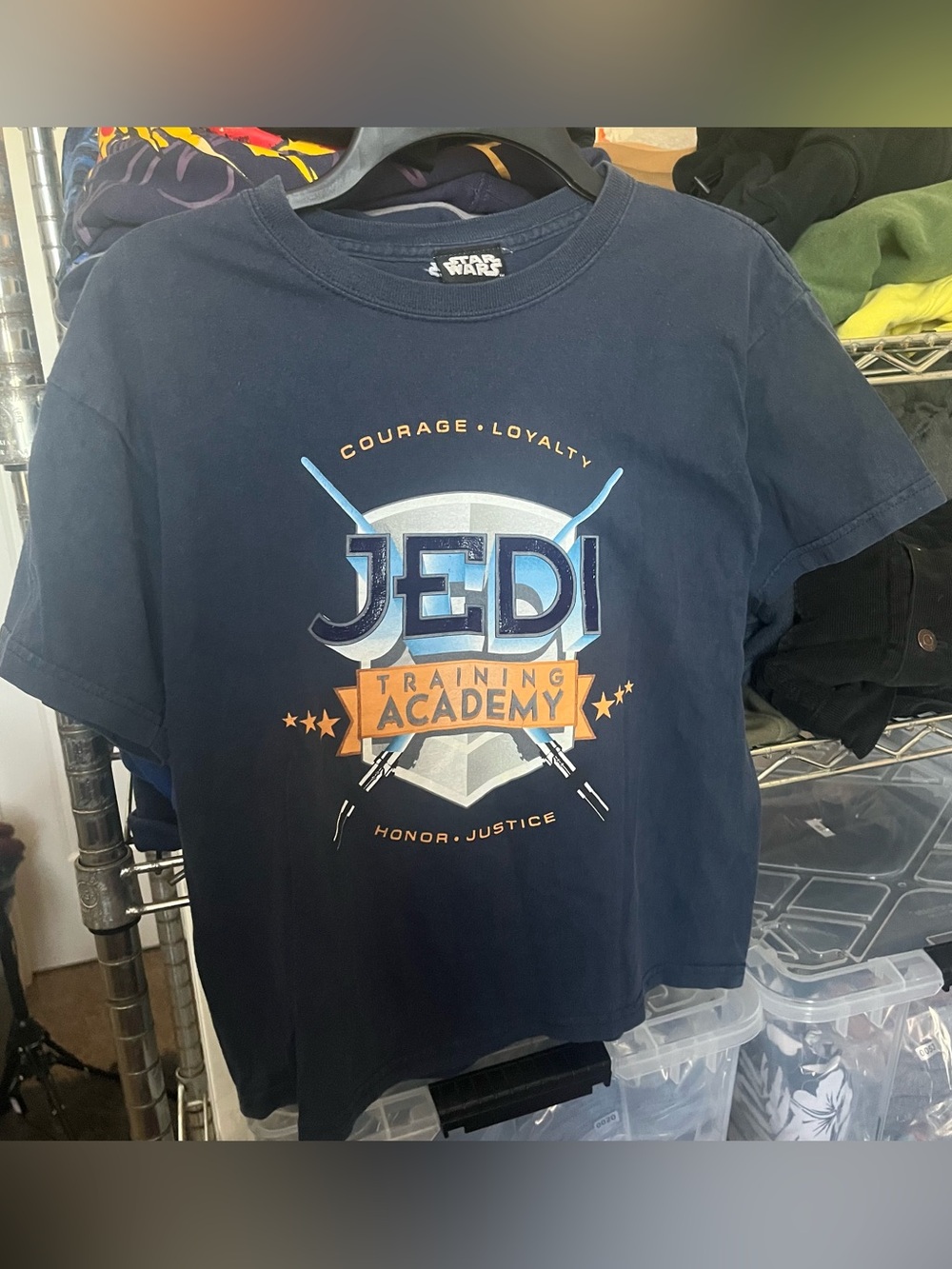 Kids Navy Star Wars Jedi Training Academy cotton t-shirt Size M #starwars #jedi